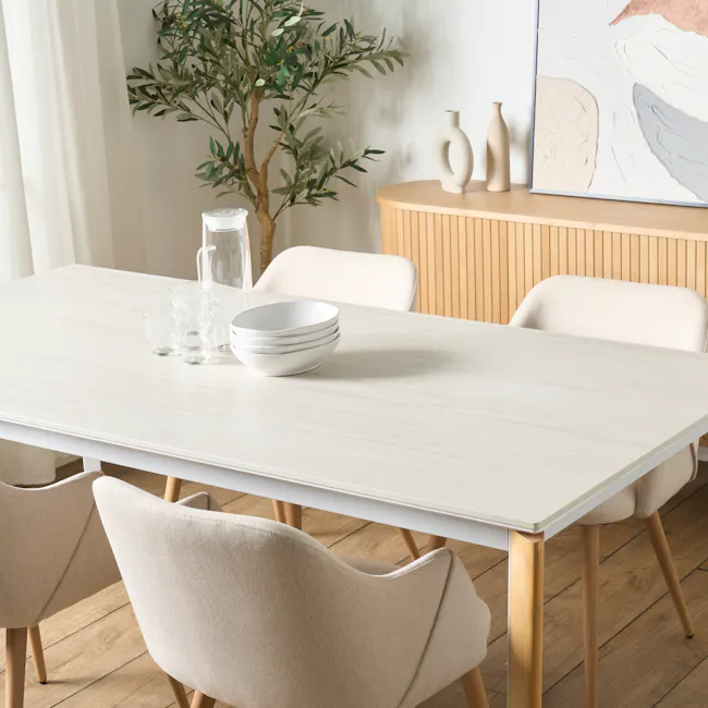 Nelson Dining Table 2m - Travertine (Sintered Stone) - 3