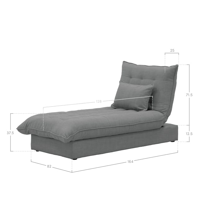 Tessa Storage Lounge Sofa Bed - Pigeon Grey - 11