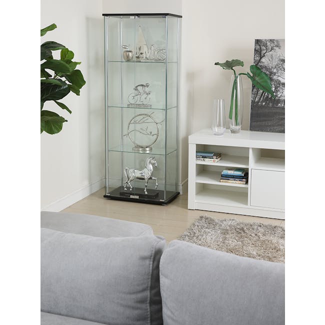 Haider Glass Cabinet 0.6m - Black - 1