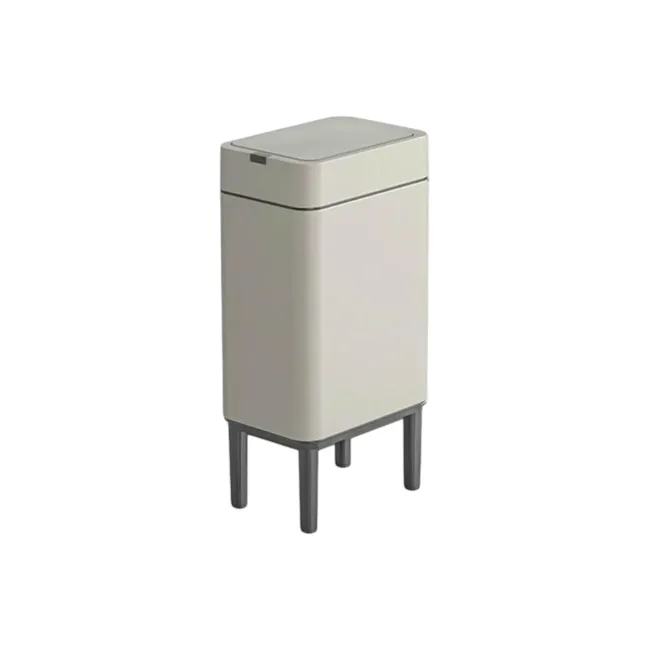 Yubin Lumi Stainless Steel Narrow Slim Bin 9L - Silver - 2