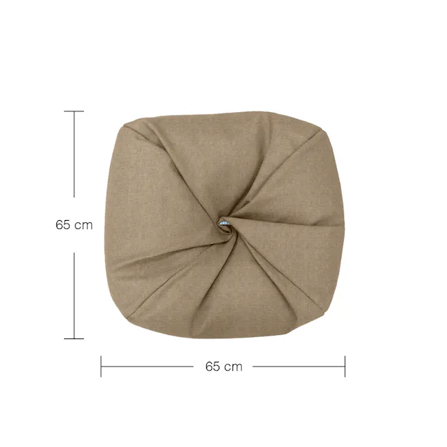 Rey Bean Bag - Blue - 6 - Burlap fabric, round cushion, beige color, 65 cm diameter, ergonomic design, cushion cover