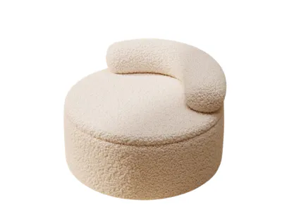 Loom Storage Pouf Stool - Cream