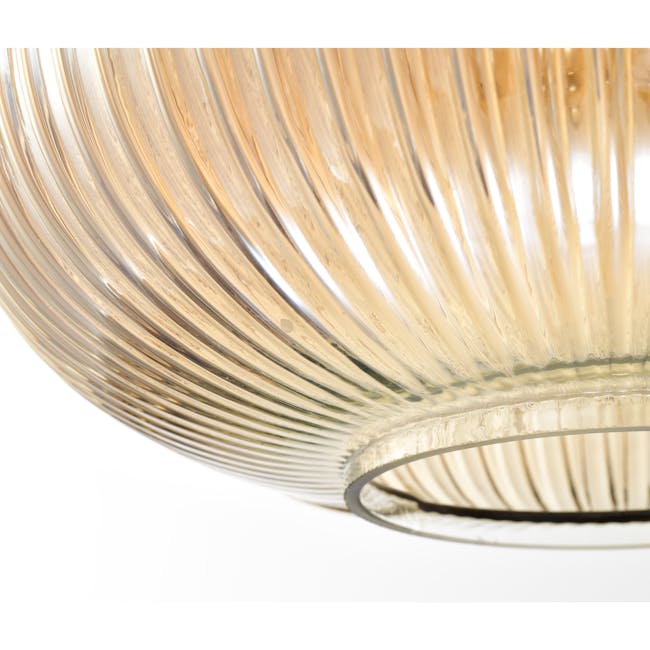 Wilma Ripple Pendant Lamp - Amber - 5 - Golden, translucent, ribbed, curved, elegant, reflective, smooth, glossy, liquid