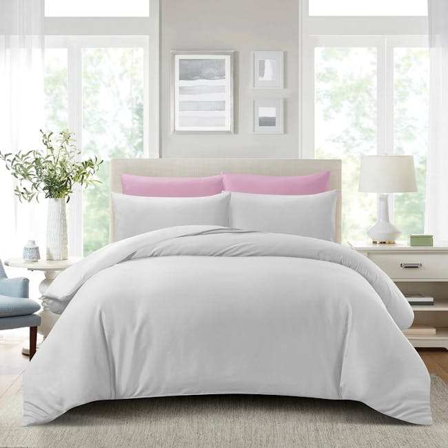Hillcrest ComfyLux 988TC Solid Fitted Sheet Set - Medium Grey (4 Sizes) - 4