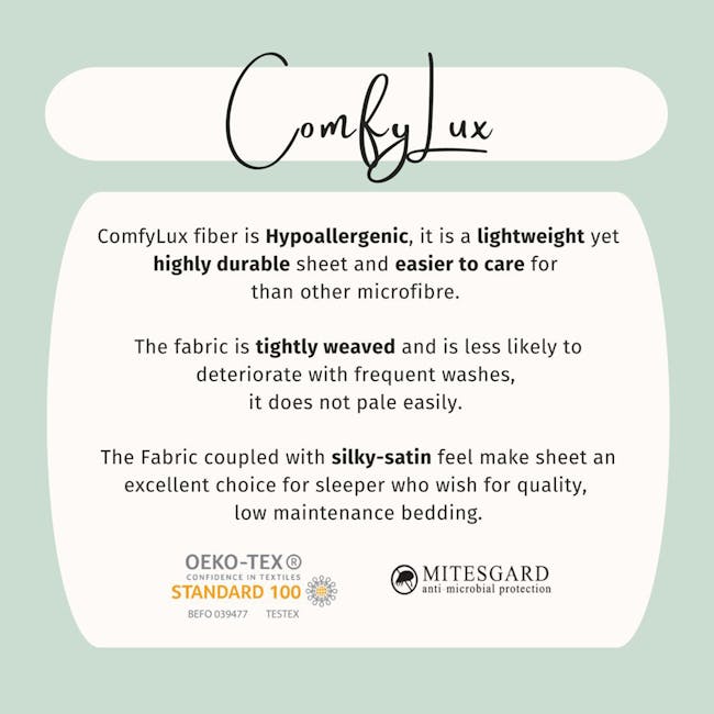 Hillcrest ComfyLux 988TC Solid Fitted Sheet Set - Medium Grey (4 Sizes) - 2