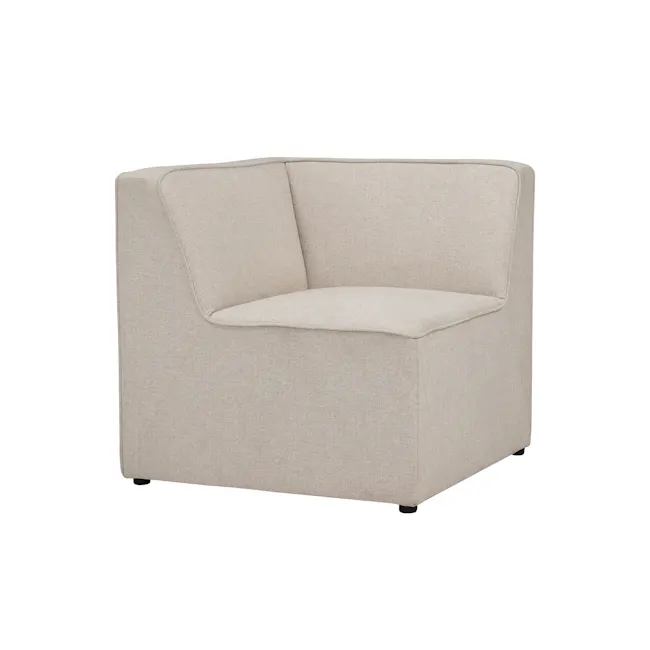 Tony 2 Seater Extended Storage Sofa - 4 - Cream upholstered armchair, minimalist design, comfortable seating, modern style