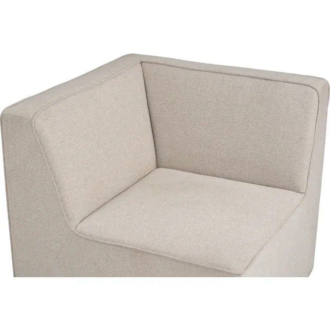 Tony 2 Seater Extended Storage Sofa - 16 - Beige upholstered armchair, modern design, textured fabric, comfortable seating