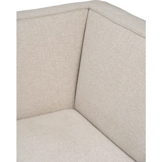 Tony 2 Seater Extended Storage Sofa - 18 - Beige textured fabric sofa, minimalist design, clean lines, comfortable seating