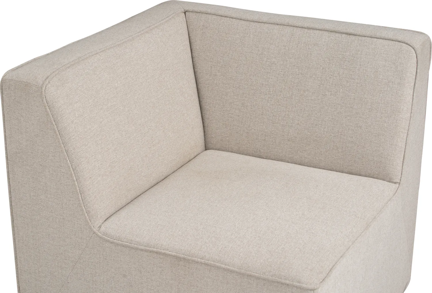 Tony 3 Seater Extended Storage Sofa - 17 - Beige upholstered armchair, modern design, textured fabric, comfortable seating