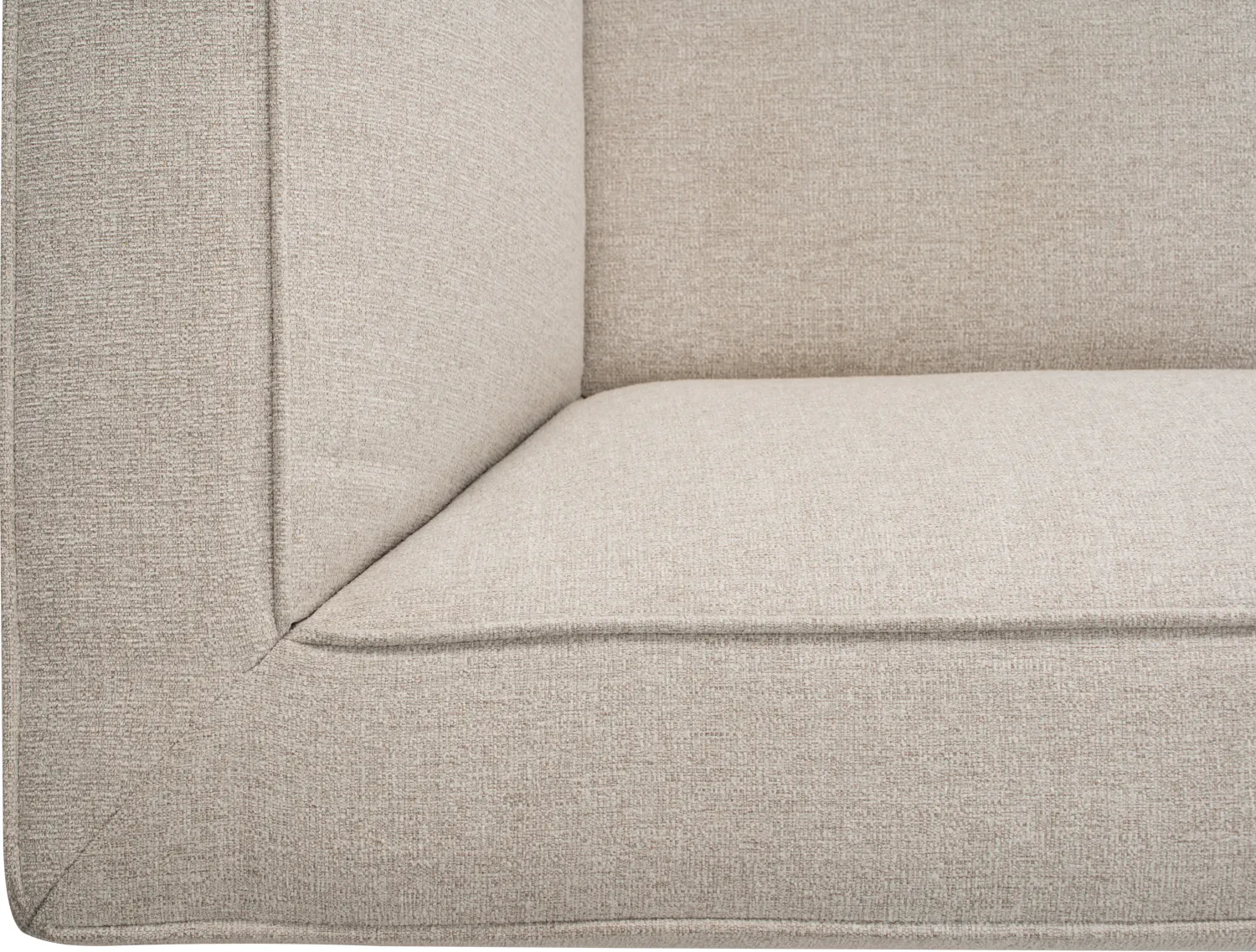 Tony 3 Seater Extended Storage Sofa - 18 - Cream-colored, textured, fabric sofa, soft upholstery, modern design, comfortable