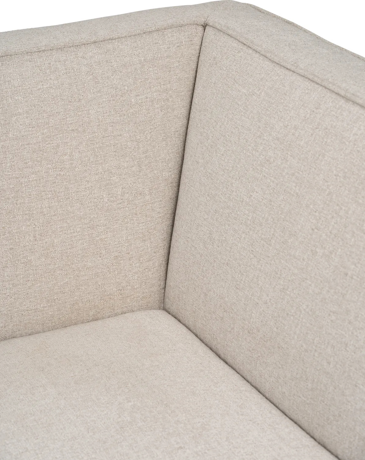 Tony 3 Seater Extended Storage Sofa - 19 - Beige textured fabric sofa, minimalist design, clean lines, comfortable seating