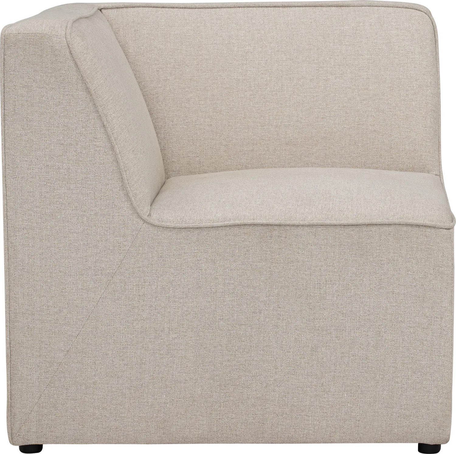Tony 3 Seater Sofa with Storage Ottoman - 11 - Beige upholstered armchair, textured fabric, modern design, minimalist style
