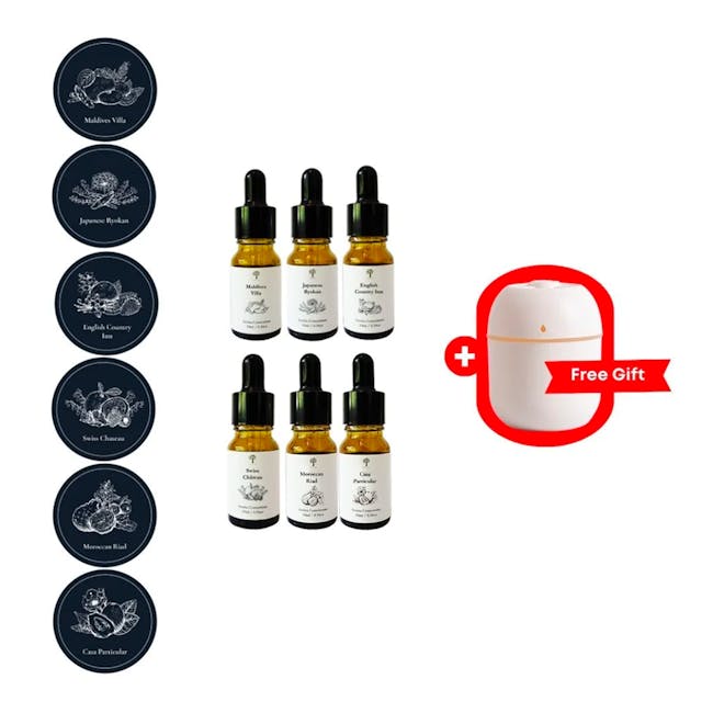 Pristine Aroma Concentrate 10ml - 6 Hotel Series Bundle Pack (+ Free Humidifier) - 2