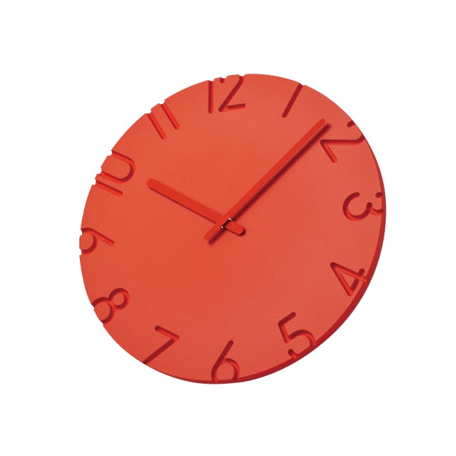 Carved Coloured Clock - Orange (2 Sizes) - 1