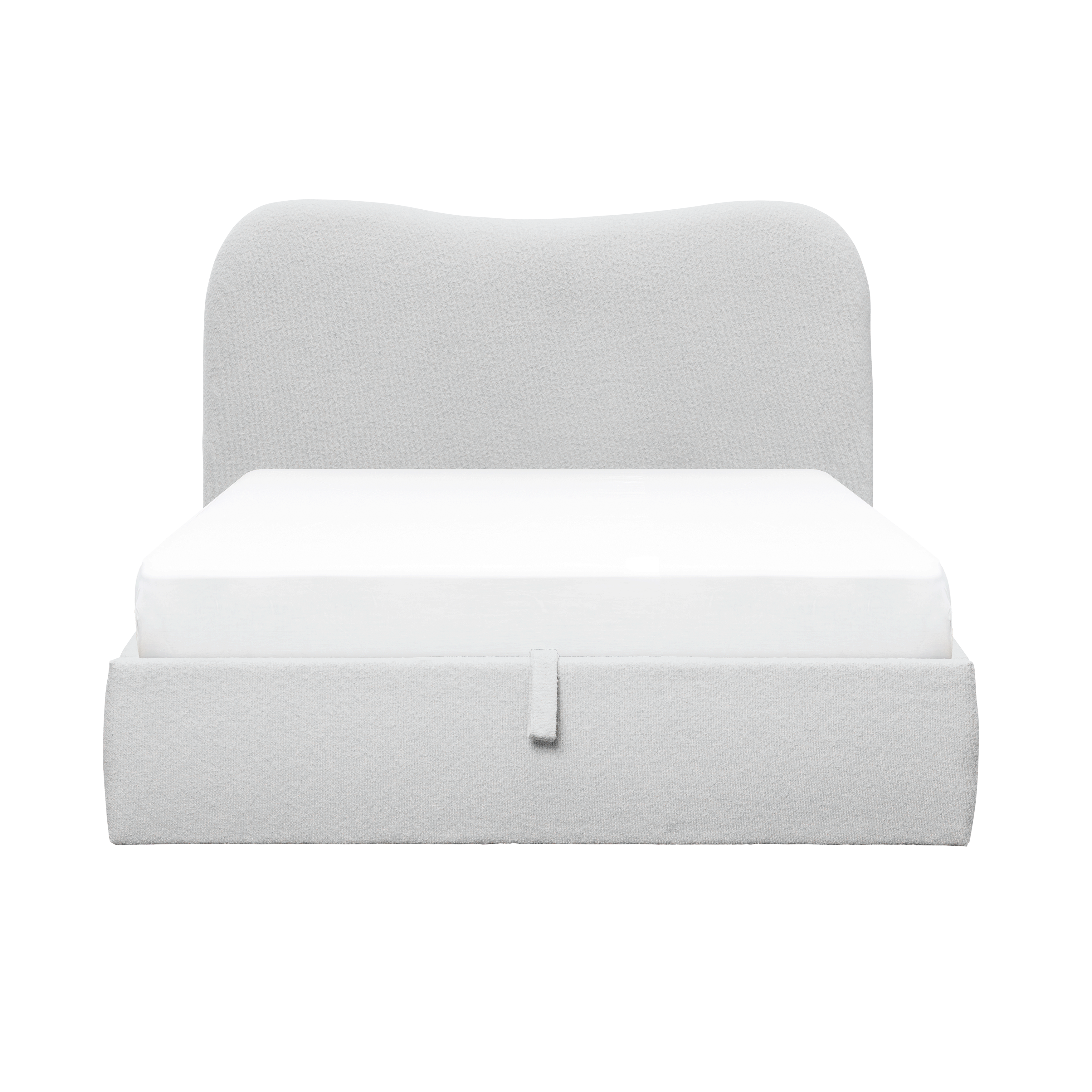 Arianna Queen Storage Bed - Light Grey Boucle