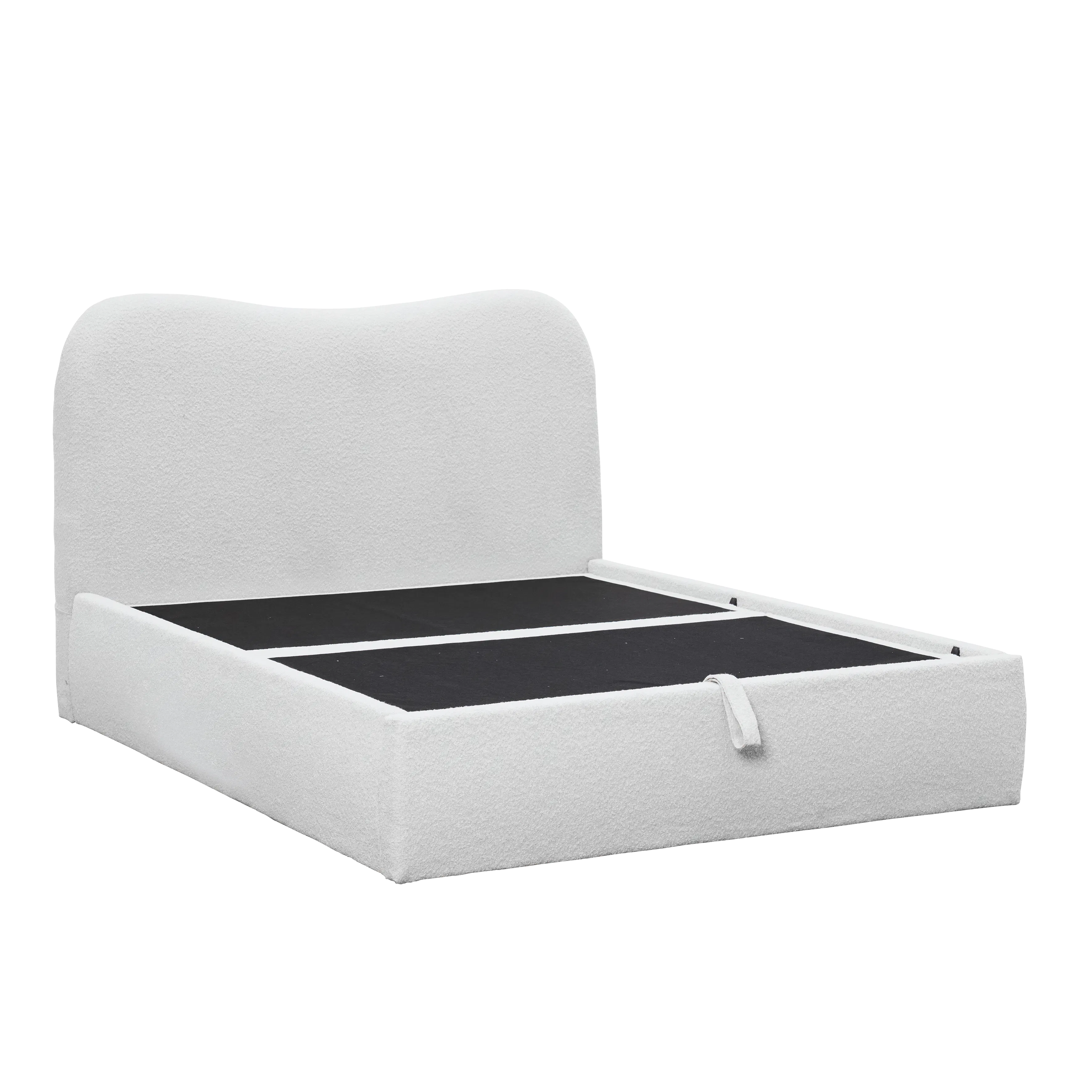 Arianna Queen Storage Bed - Light Grey Boucle - 7