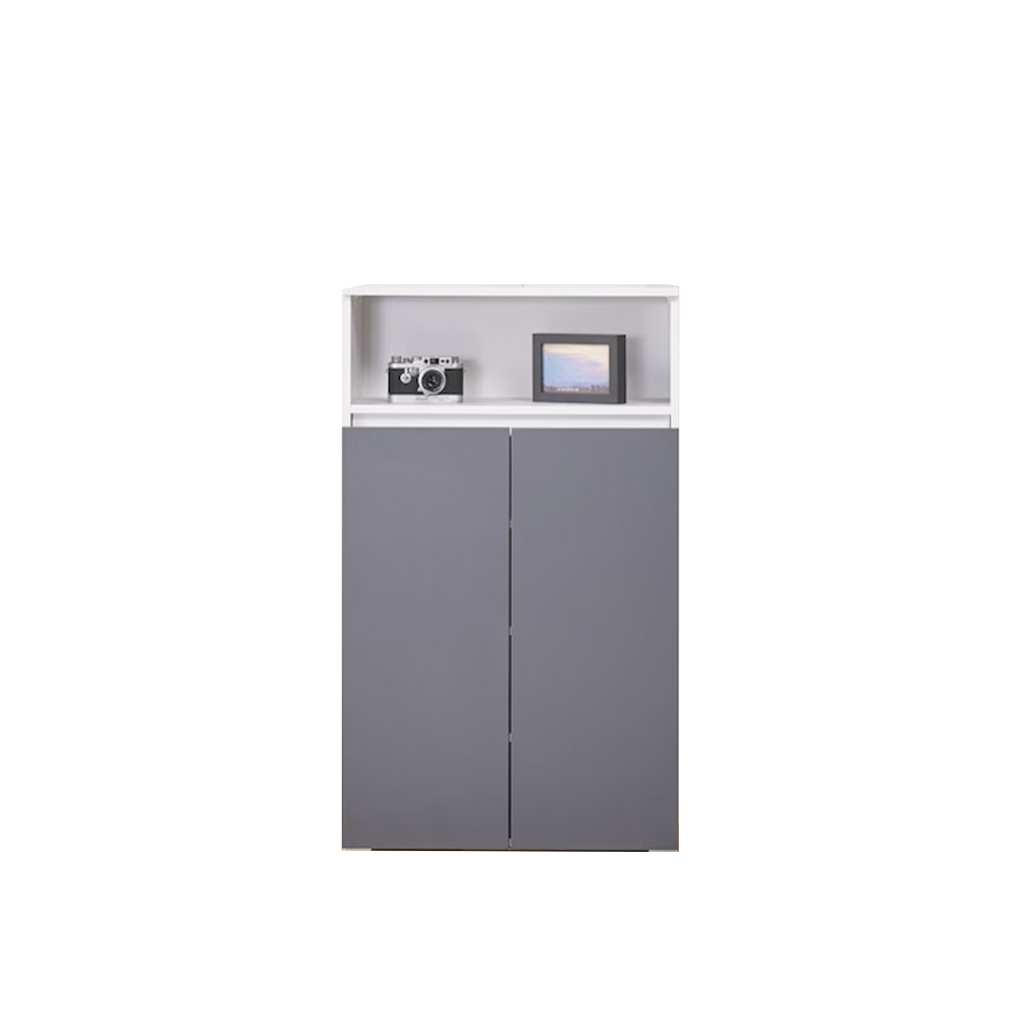 (As-is) Muse Tall Cabinet 0.6m - White Grey - 1