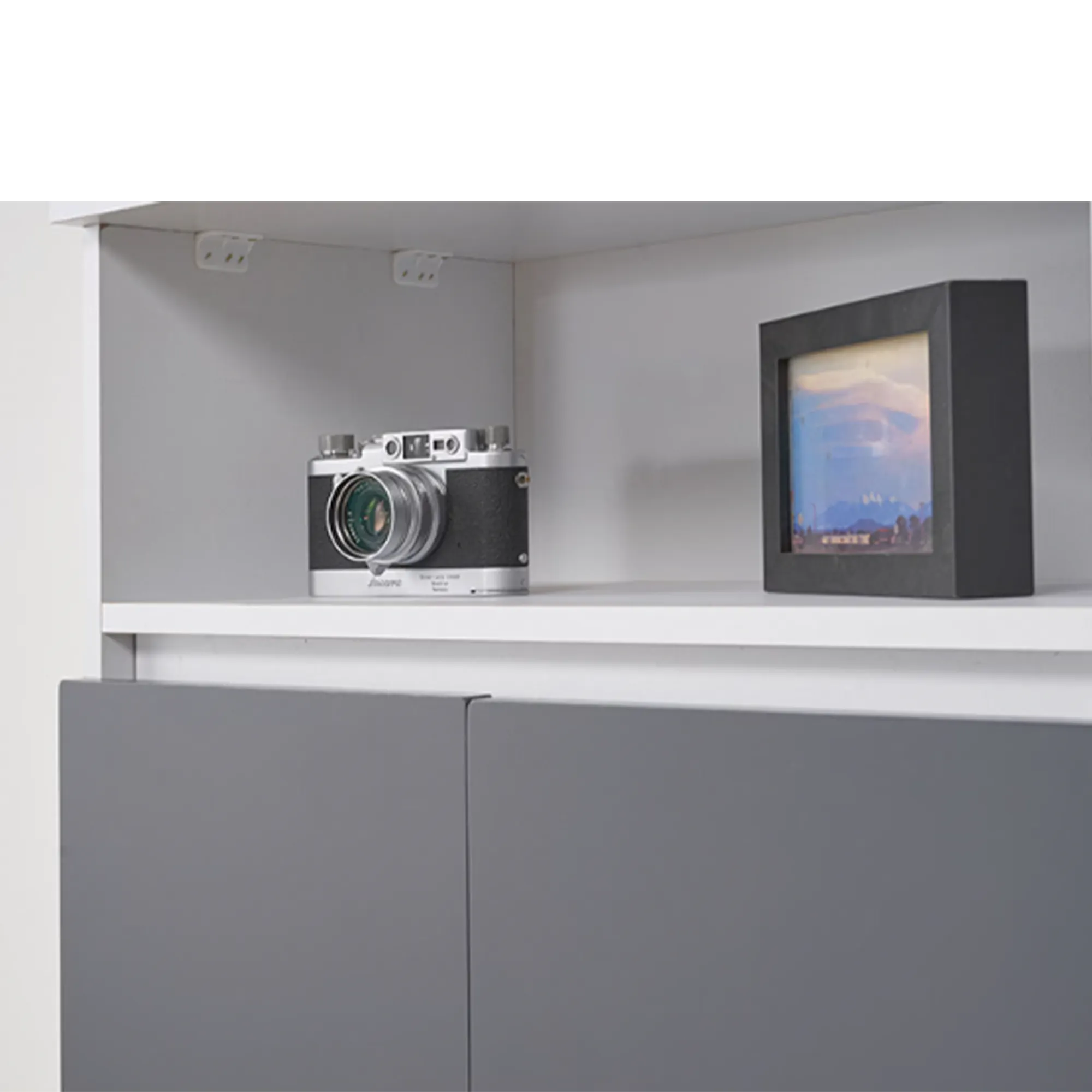 (As-is) Muse Tall Cabinet 0.6m - White Grey - 1 - 16