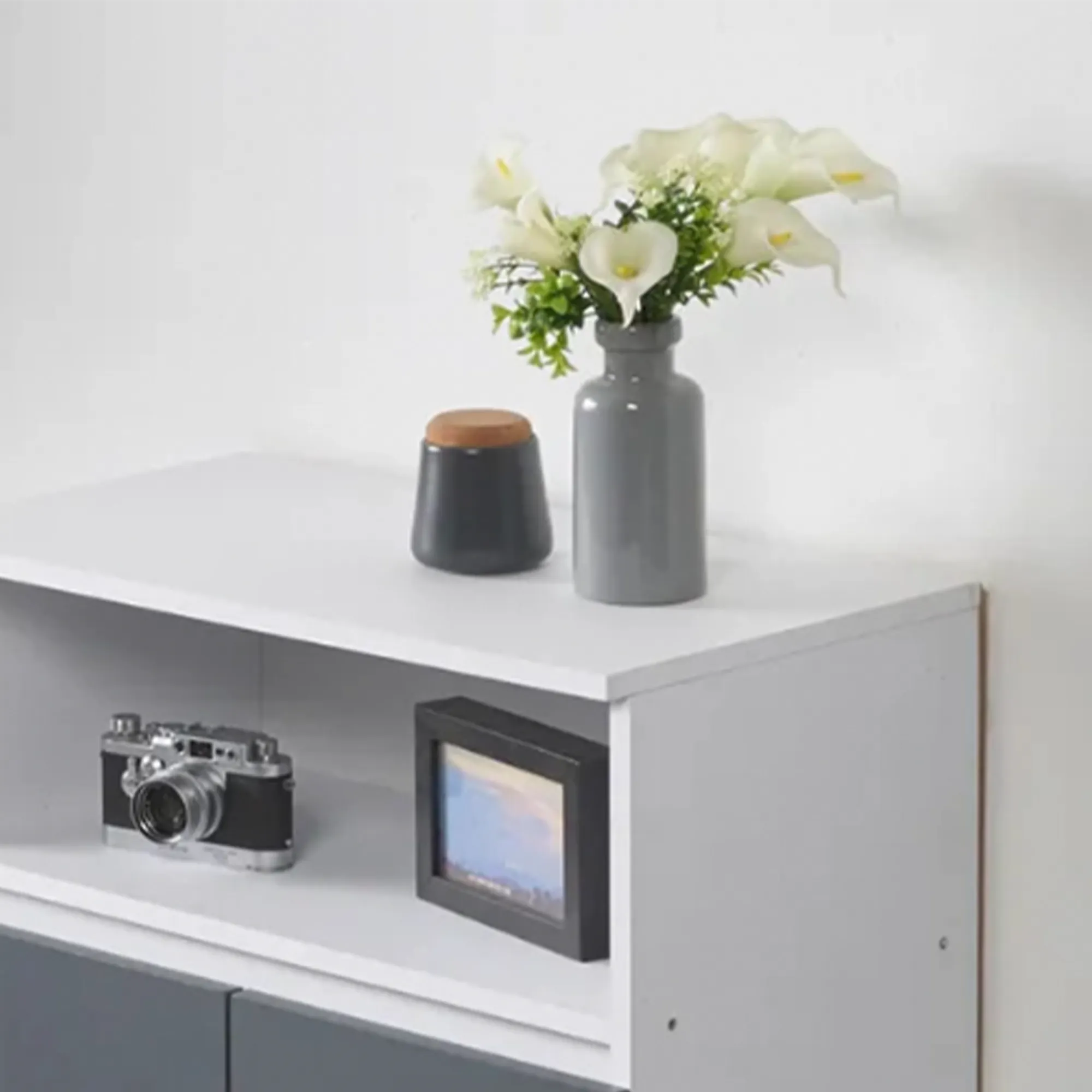 (As-is) Muse Tall Cabinet 0.6m - White Grey - 1 - 17