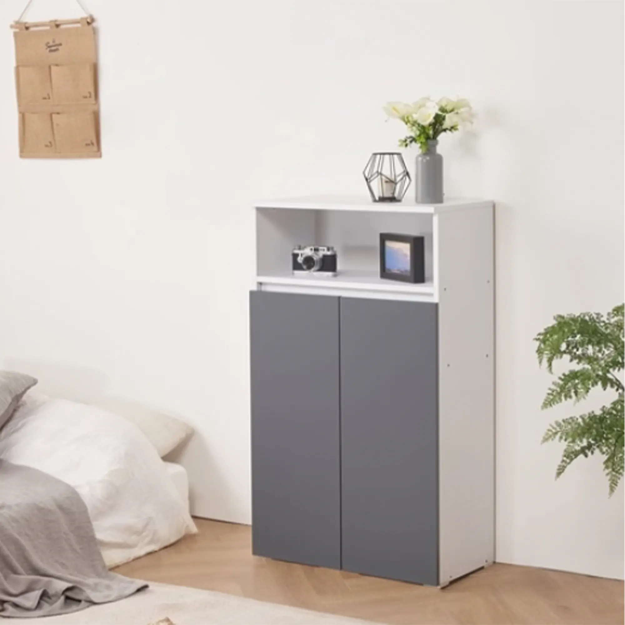 (As-is) Muse Tall Cabinet 0.6m - White Grey - 1 - 9