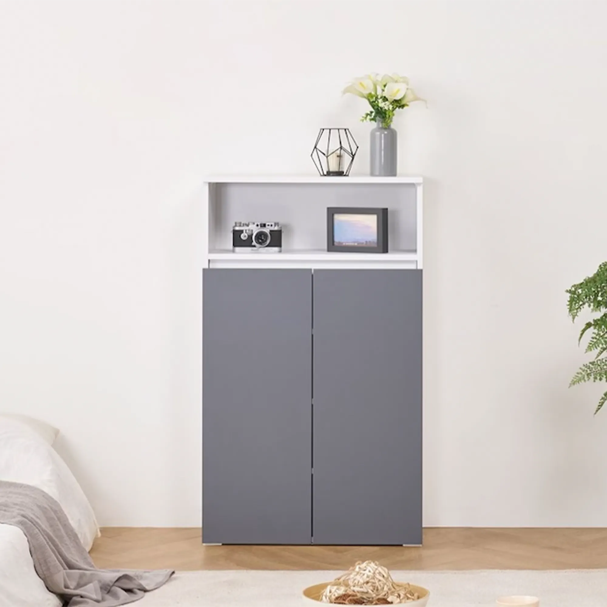 (As-is) Muse Tall Cabinet 0.6m - White Grey - 1 - 14
