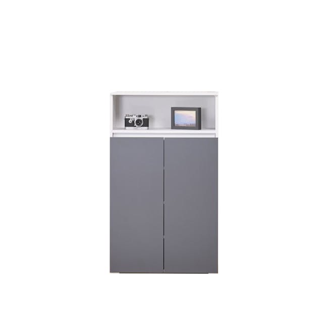 (As-is) Muse Tall Cabinet 0.6m - White Grey - 1