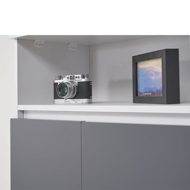 (As-is) Muse Tall Cabinet 0.6m - White Grey - 18