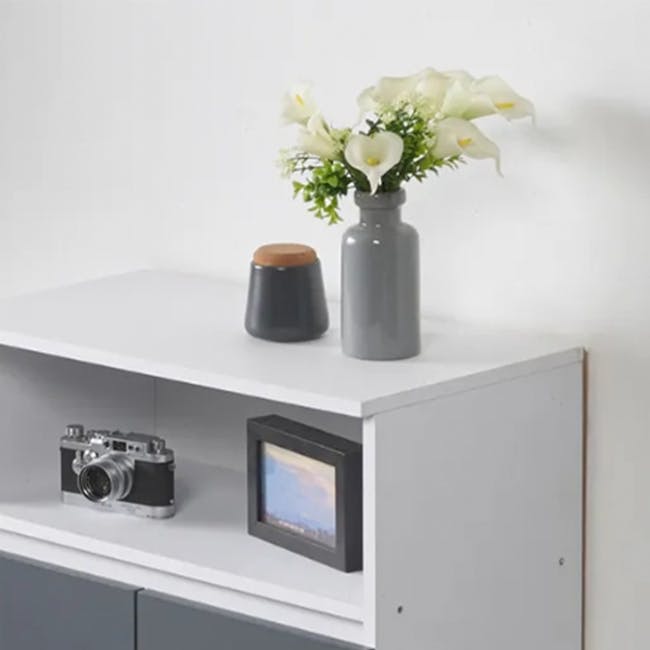 (As-is) Muse Tall Cabinet 0.6m - White Grey - 19