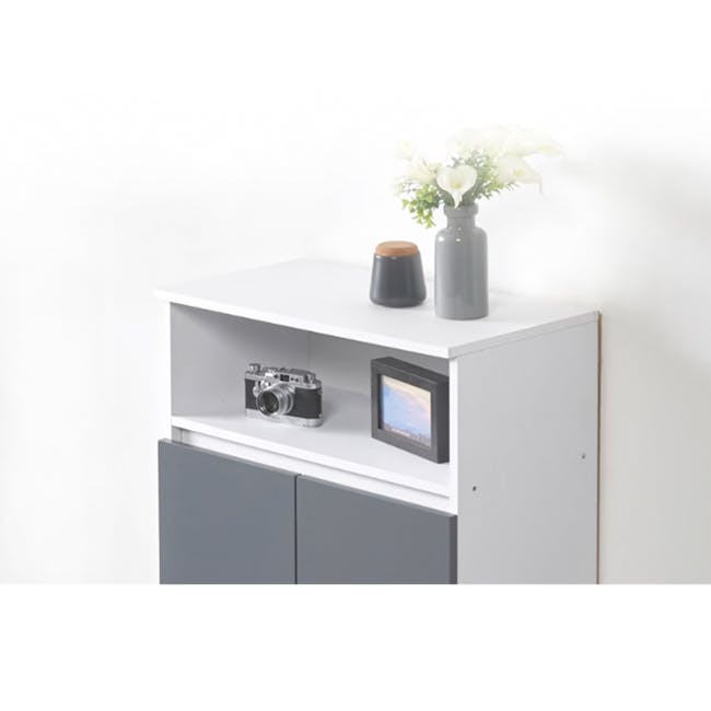 (As-is) Muse Tall Cabinet 0.6m - White Grey - 10