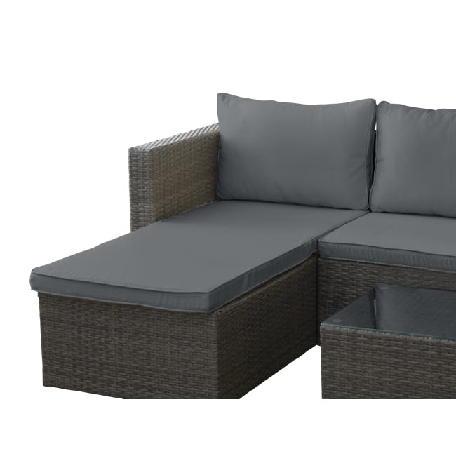 Brooklyn L-Shaped Outdoor Sofa Set - Grey - 5