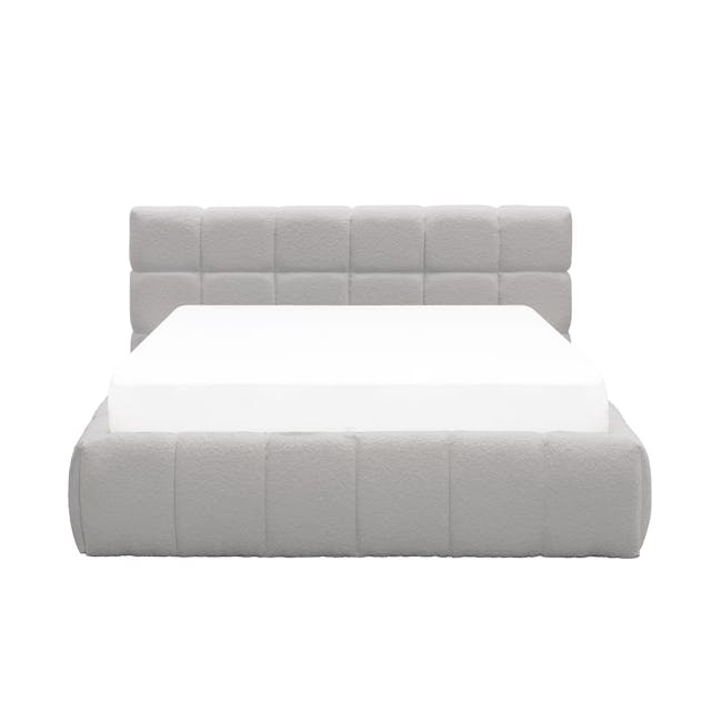 Aubrielle Storage Queen Bed - Light Grey Boucle - 1