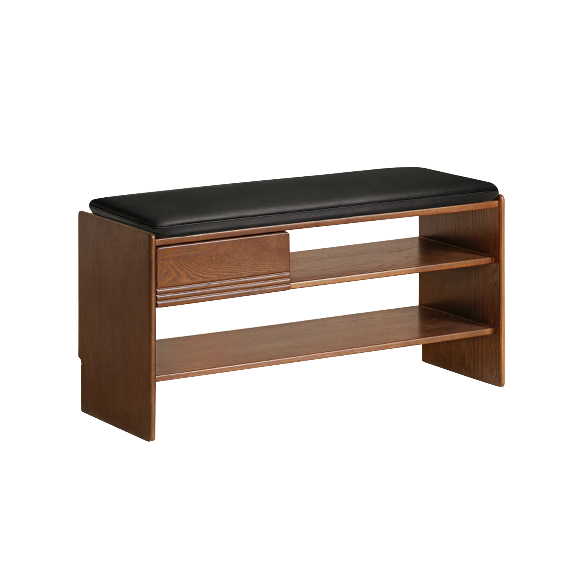 Jinn Storage Shoe Bench 0.8m - Black (Faux Leather)