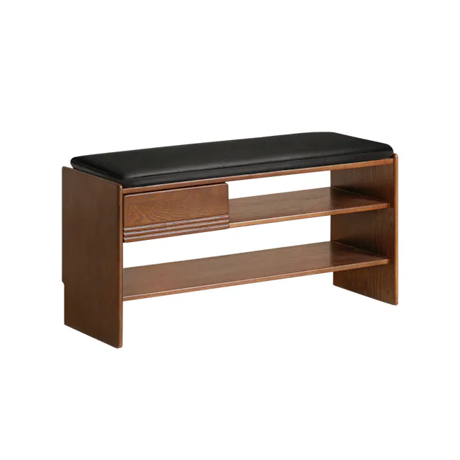 Jinn Storage Shoe Bench 0.8m - Black (Faux Leather) - 1