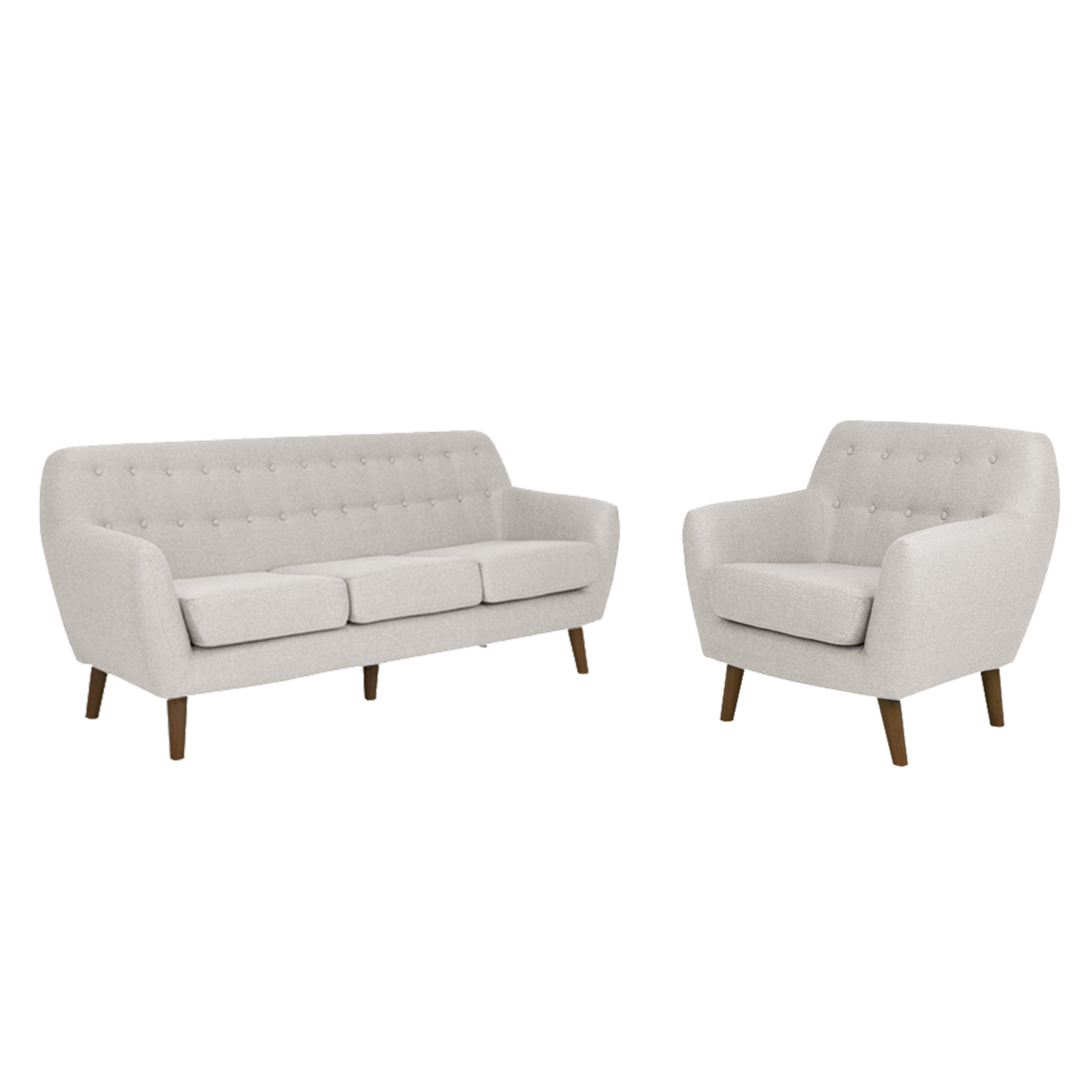 Emma 3 Seater Sofa with Emma Armchair - Sand