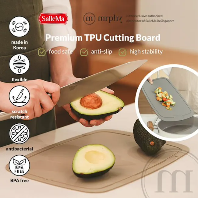 SalleMa Premium TPU Cutting Board (Oatmeal) - 15