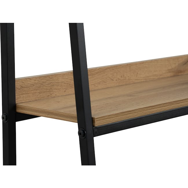 Wayne Study Table 1m - Black, Wotan Oak with Elias High Back Office Chair - Black (PU) - 14