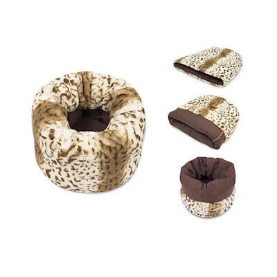 Snuggle Beds for Dogs and Cats: Leopard Brown (2 Sizes) - Image 1
