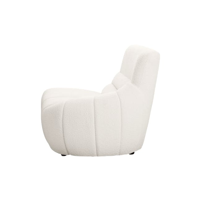Tara 3 Seater Extended Sofa - Beige - 20 - White plush armchair, modern design, cozy seating, soft fabric, ergonomic
