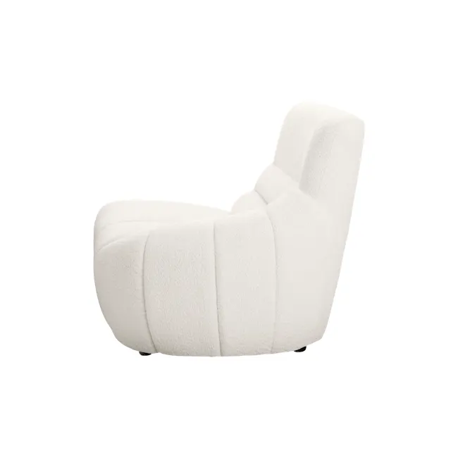 Tara 4 Seater Sofa - Beige - 7 - White plush armchair, modern design, cozy seating, soft fabric, ergonomic support