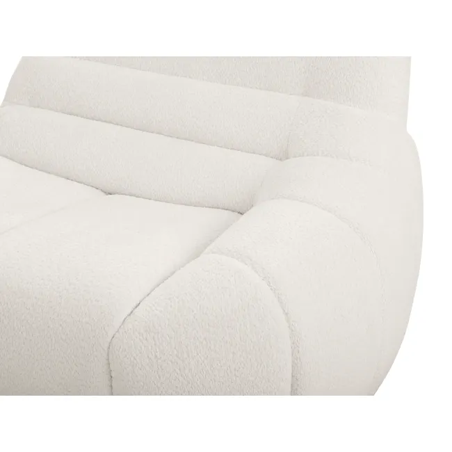 Tara 4 Seater Sofa - Beige - 4 - Luxurious, plush, white fabric sofa, Modern design, minimalist aesthetic, Soft, textured