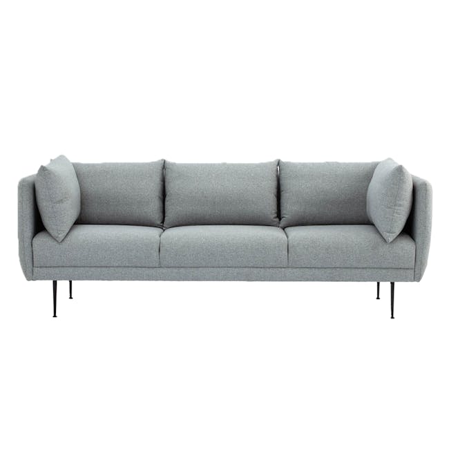 Esme 3 Seater Sofa - Silver (Fabric) - 0