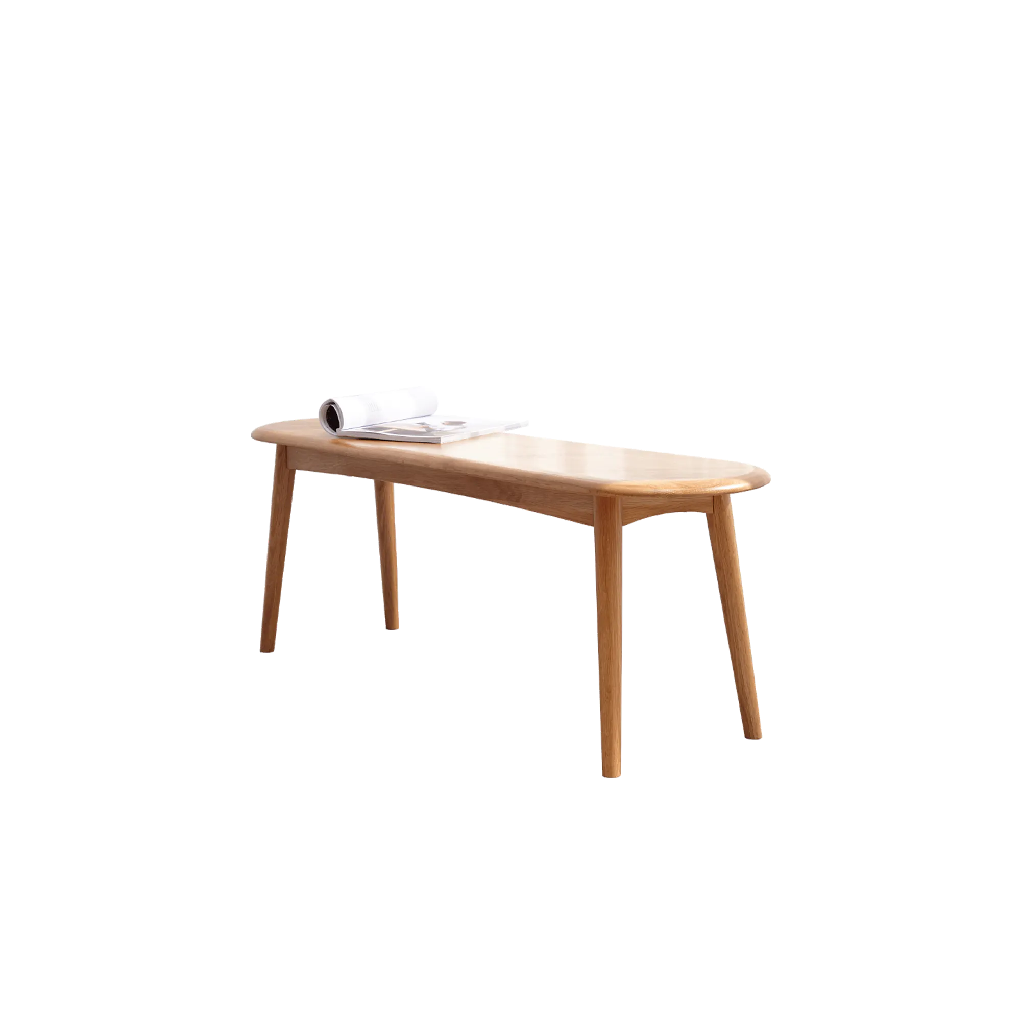 Felda Bench 1m - Oak - 11 - Wooden table, minimalist design, modern aesthetic, light wood finish, simple structure, open