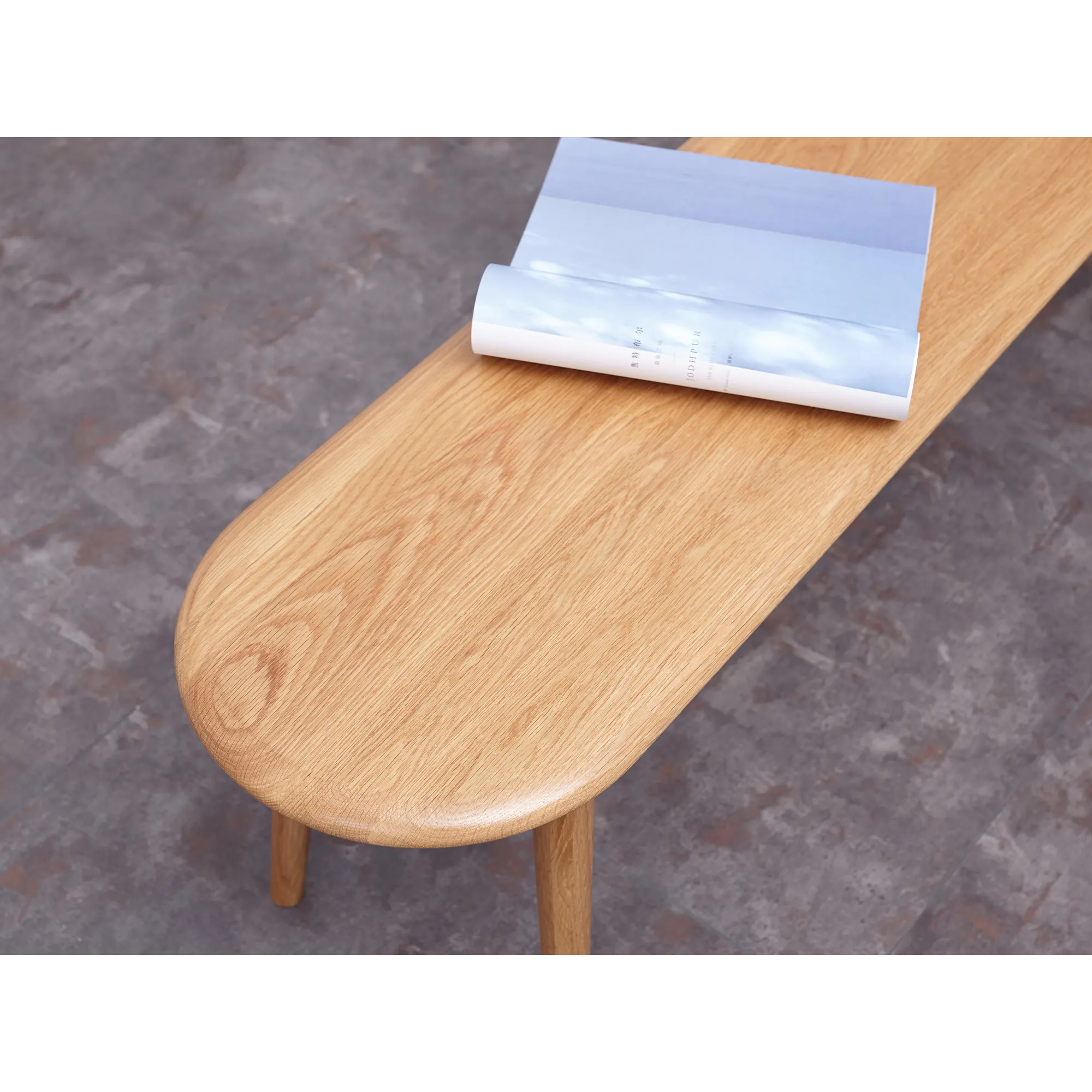 Felda Bench 1m - Oak - 9 - Light wood bench, minimalist design, natural wood grain, wooden legs, contemporary furniture
