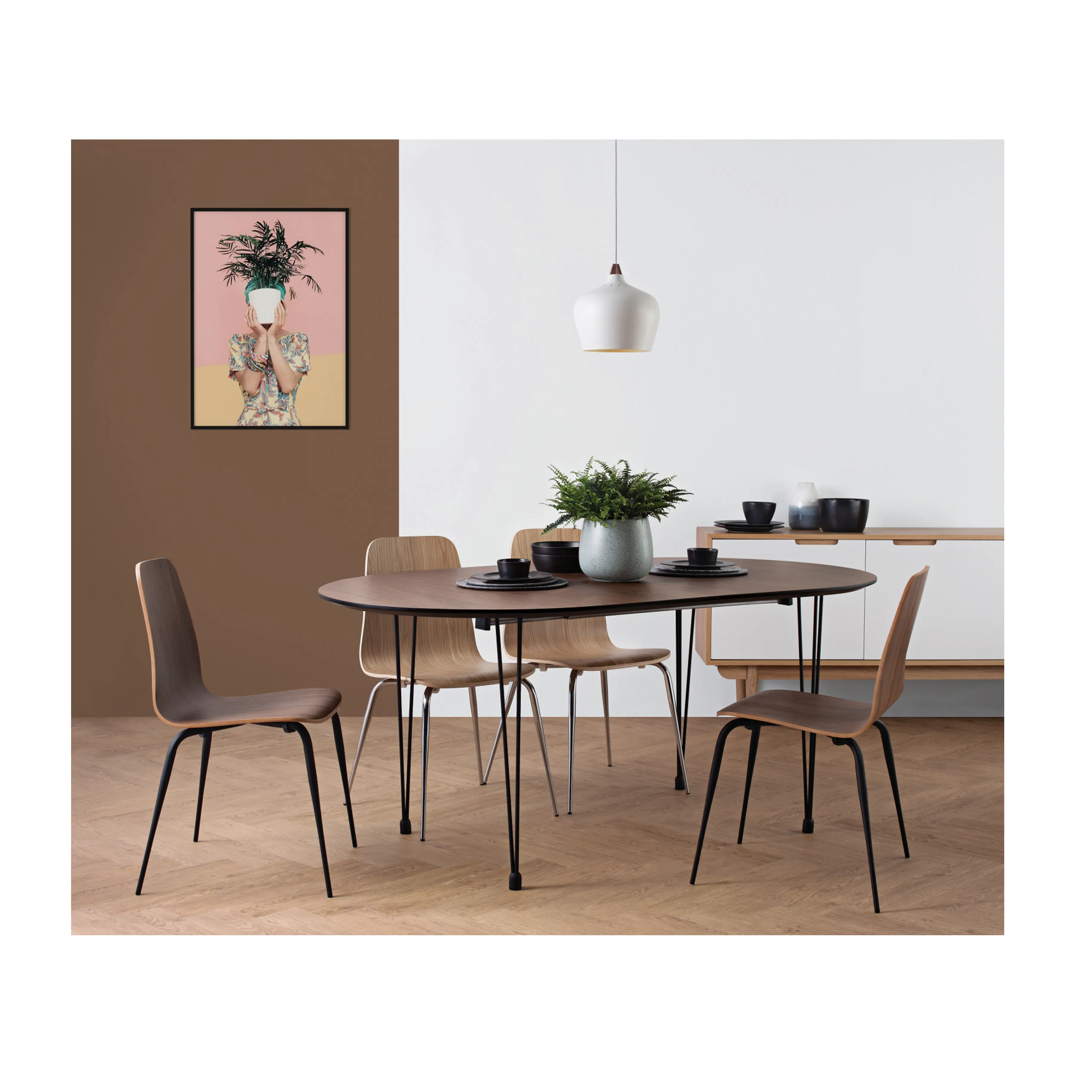 Rikku Oval Dining Table 1 7m Walnut Harmon By Hipvan Hipvan