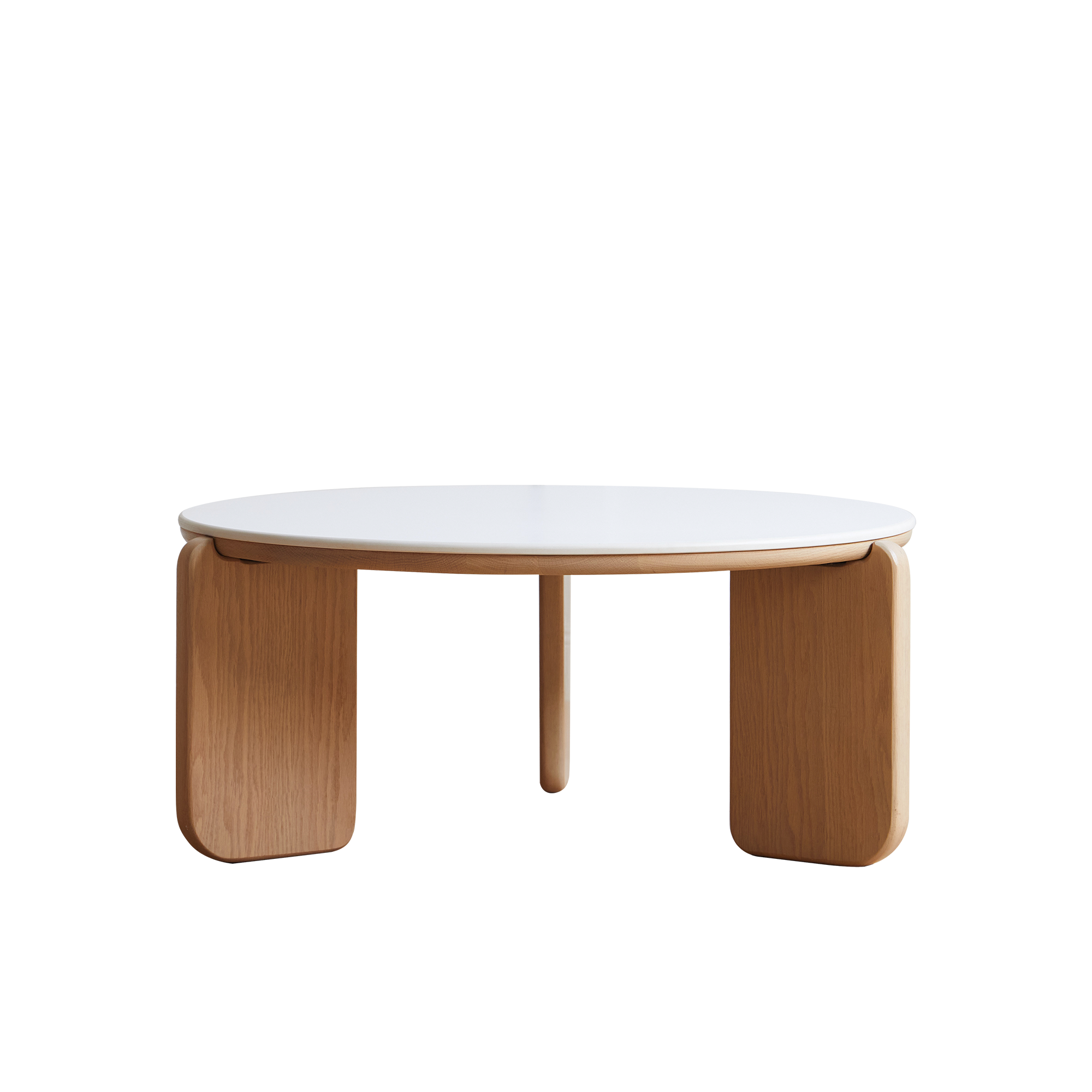 Blair Round Coffee Table - Cherry Wood, Sintered Stone