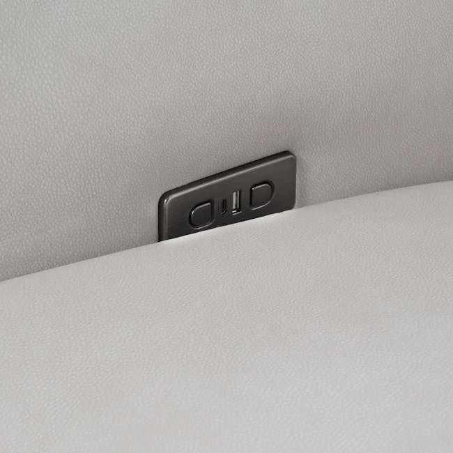 Harmony 2 Seater Power Recliner Sofa - Misty Grey (Scratch Resistant) - Zero Wall - 12 - Sleek, metallic USB port on car