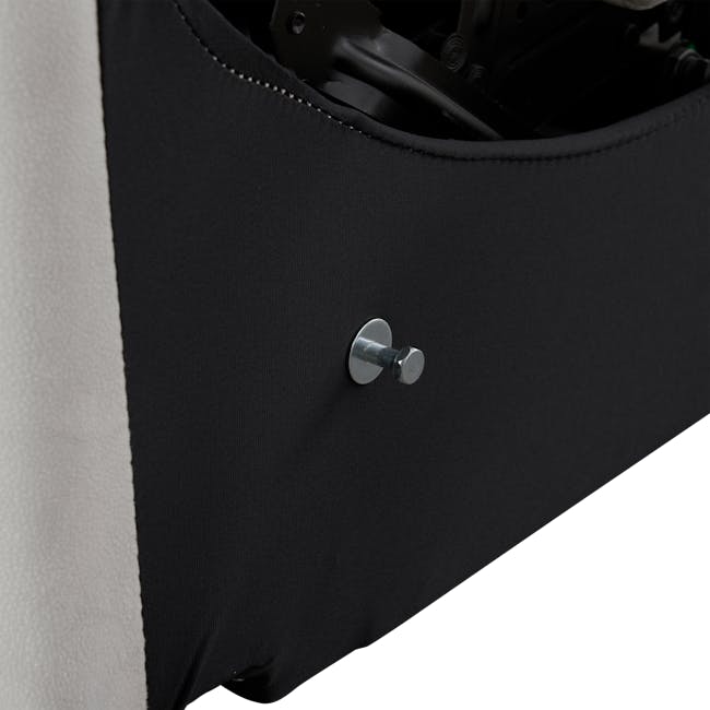 Harmony 2 Seater Power Recliner Sofa - Misty Grey (Scratch Resistant) - Zero Wall - 16 - Black fabric, metal button