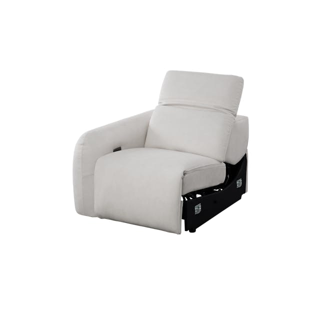 Harmony 3 Seater Power Recliner Sofa - Misty Grey (Scratch Resistant) - Zero Wall - 35 - Luxurious white leather recliner