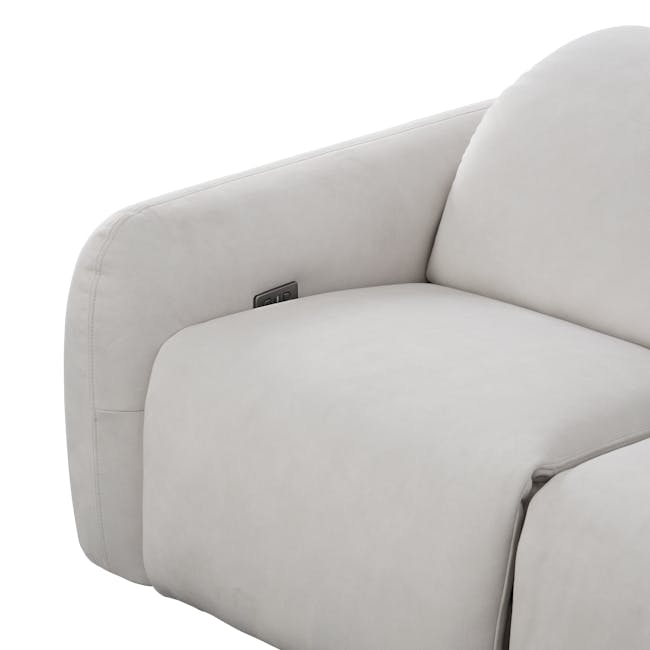 Harmony 3 Seater Power Recliner Sofa - Misty Grey (Scratch Resistant) - Zero Wall - 36 - Cream-colored, modern, minimalist