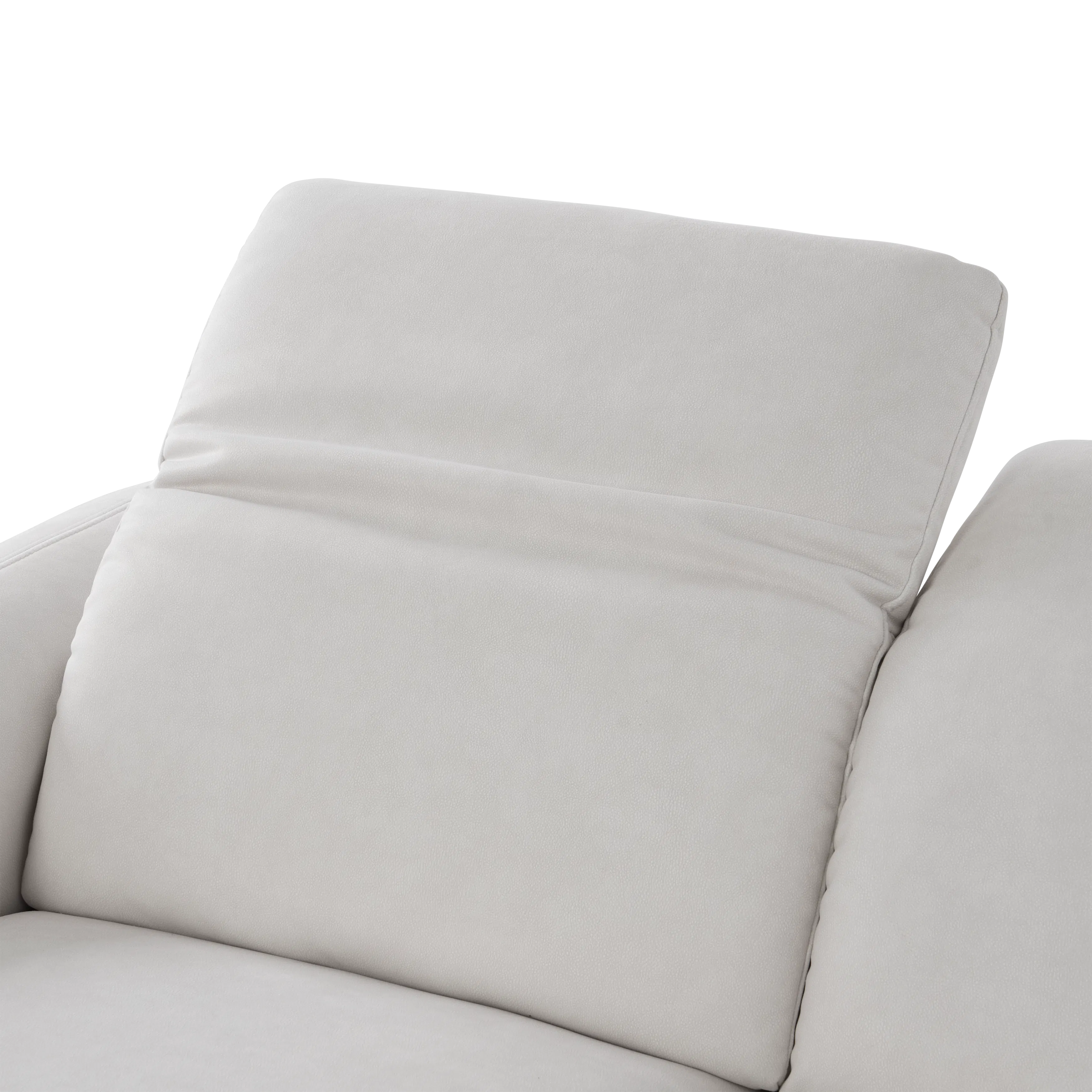 Harmony Left Arm Power Recliner Unit - Misty Grey (Scratch Resistant) - 11 - White upholstered sofa, minimalist design, soft